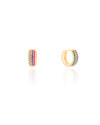 Brinco Argola Cravejada Colorida Banhado a Ouro 18K