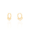 Brinco Argola Click Ponto de Luz Cristal Banhado a Ouro 18K