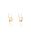 Brinco Argola Cristais Coloridos Banhado a Ouro 18K