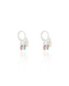 Brinco Argola Cristais Coloridos Ródio Branco