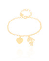 Pulseira Filho Menino Coração com Amor Banhado a Ouro 18K