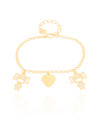 Pulseira Filhas Meninas com Coração Amor Banhado a Ouro 18K