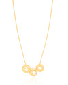 Gargntilha Veneziana Filhas Três Meninas Detalhe Ponto de Luz Cristal Banhado a Ouro 18K - 45 cm