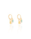 Brinco Argola Cristais Coloridos 6 mm Banhado a Ouro 18K