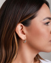 Brinco Argola Cristais Coloridos 6 mm Banhado a Ouro 18K