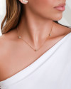 Gargantilha Bola com Zircônia Cristal Banhado a Ouro 18K - 40 cm