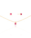 Conjunto Ametista Cravejado Banhado a Ouro 18K