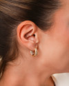 Brinco Argola Cravejada Cristal 1.6 cm Banhado a Ouro 18K