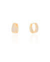 Brinco Argola Cravejada Cristal 1.6 cm Banhado a Ouro 18K