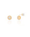 Brinco Ponto de Luz 6 mm Dois em Um Banhado a Ouro 18K