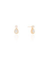 Brinco Pérola Gota Cravejada Cristal Banhado a Ouro 18K