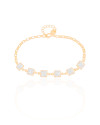 Pulseira Quadrados Cristais Banhado a Ouro 18K