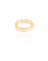 Anel Baguetes Cristal Tamanho 23 Banhado a Ouro 18K