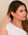 Brinco Ear Cuff Cristais Coloridos Banhado a Ouro 18K