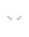 Brinco Ear Cuff Zircônias Coloridas Banhado a Ouro 18K