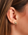 Brinco Coração Zircônia Colorida Banhado a Ouro 18K
