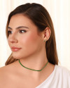 Choker Cristal Esmeralda Banhado a Ouro 18K