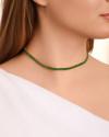 Choker Cristal Esmeralda Banhado a Ouro 18K