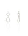 Brinco Circulo Gota Cravejado Cristal Ródio Branco