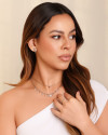 Ear Hook Geométrico Cristal Ródio Branco