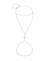 Pulseira Hand Chain com Zircônia Ródio Branco