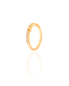 Anel Arame Cristal Cravejado Tamanho 20 Banhado a Ouro 18K