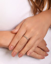 Anel Arame Cristal Cravejado Tamanho 24 Banhado a Ouro 18K