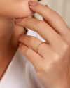 Anel Liso Cravejado Cristal Tamanho 18 Banhado a Ouro 18K