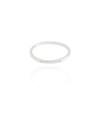 Anel Liso Cravejado Cristal Tamanho 18 Ródio Branco