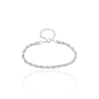 Pulseira Cordão Baiano Ródio Branco