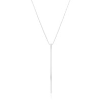 Gargantilha Longa Palito Ródio Branco - 70 cm