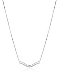 Gargantilha Veneziana Pingente Ondulado Ródio Branco - 50 cm