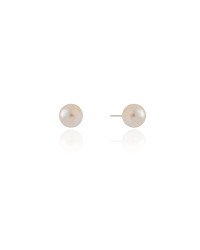 Brinco Pérola 8 mm Ródio Branco