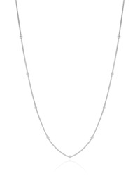 Gargantilha Veneziana Bolinhas Lisas Ródio Branco - 45 cm