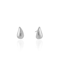 Brinco Gota Lisa 1.5 cm Ródio Branco