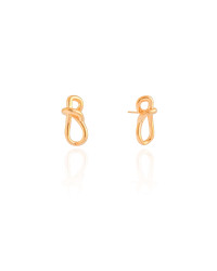 Brinco Laço Liso 1.8 cm Banhado a Ouro 18K