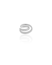 Piercing Duplo Cravejado Baguetes Cristal Ródio Branco