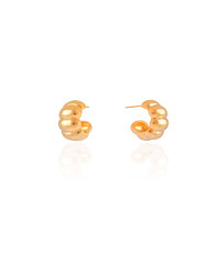 Brinco Argola Gomos Lisos 1.4 cm Banhado a Ouro 18K