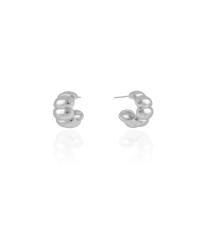 Brinco Argola Gomos Lisos 1.4 cm Ródio Branco