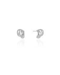 Brinco Dois Filetes Lisos 1.1 cm Ródio Branco
