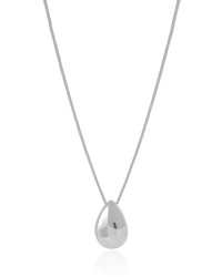 Gargantilha Veneziana Gota Lisa Ródio Branco - 45 cm