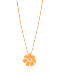 Gargantilha Veneziana Flor Lisa 2.3 cm Banhado a Ouro 18K - 45 cm