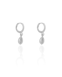 Brinco Argola Click Búzios 2.5 cm Ródio Branco