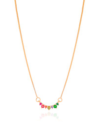Gargantilha Veneziana Pontos de Luz Coloridos Banhado a Ouro 18K - 40 cm