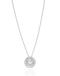 Gargantilha Veneziana Redondo Ponto de Luz Cristal Ródio Branco - 45 cm