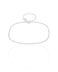 Pulseira Plaquinhas Achatadas 1.5 mm Ródio Branco