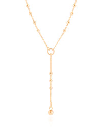 Gargantilha Gravata Bolinhas Banhado a Ouro 18K - 40 cm