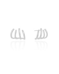 Brinco Filetes Lisos 1.5 cm Ródio Branco