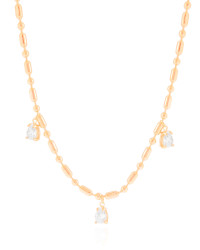 Gargantilha Gomos Gotas Cristal Banhado a Ouro 18K - 40 cm