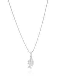 Gargantilha Veneziana Peixe 8 mm Ródio Branco - 45 cm